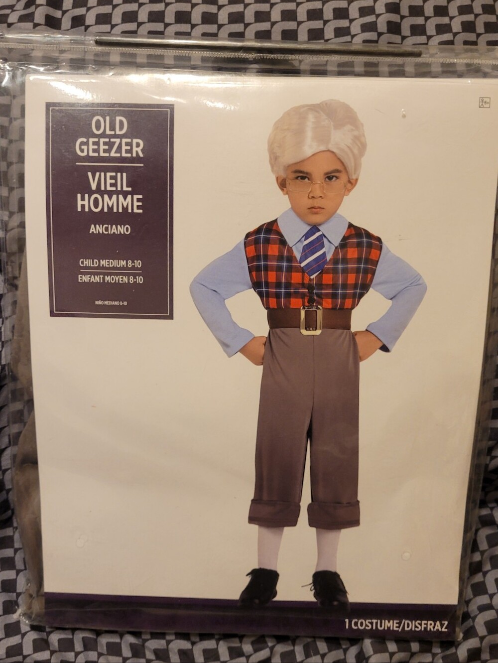 NEW Kid's Old Geezer Halloween Costume Sz Medium (8-10)